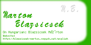 marton blazsicsek business card